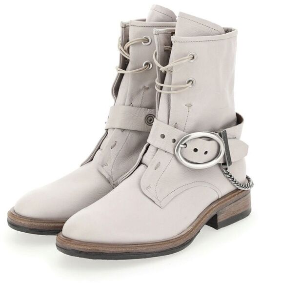 NWOT A.S 98 Faust Combat Ankle Boot Bone Color - Picture 1 of 8